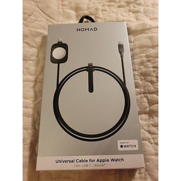 Nomad Universal Cable for Apple Watch, Black Carbide, 1.5m USB-C with Kevlar - Picture 1 of 4
